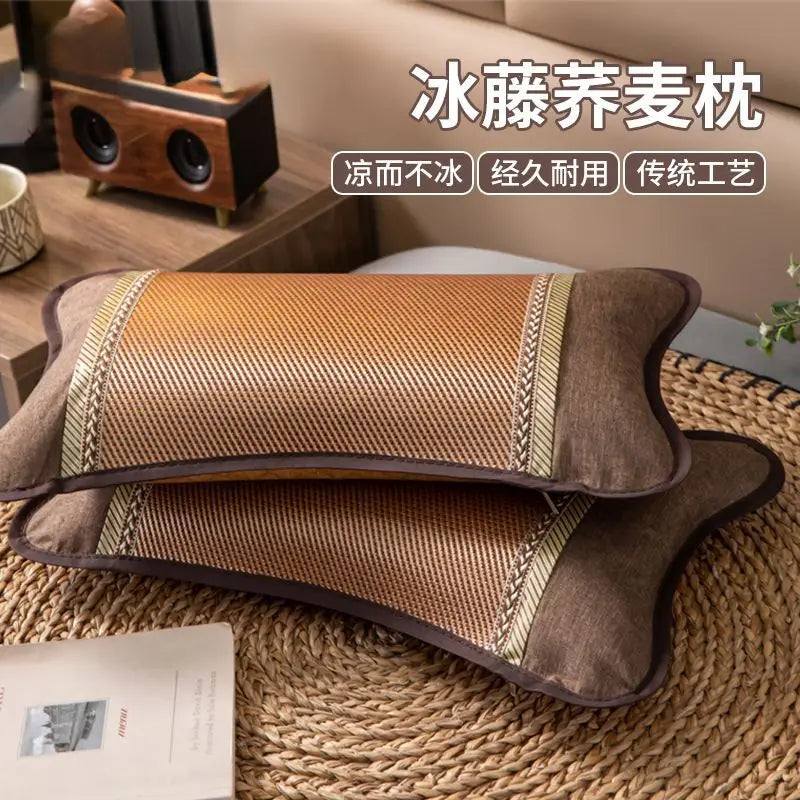Summer Buckwheat Pillow Summer Ice Vine Pillow Core Adult Neck Protection and Sleep Aid Bamboo Pillow