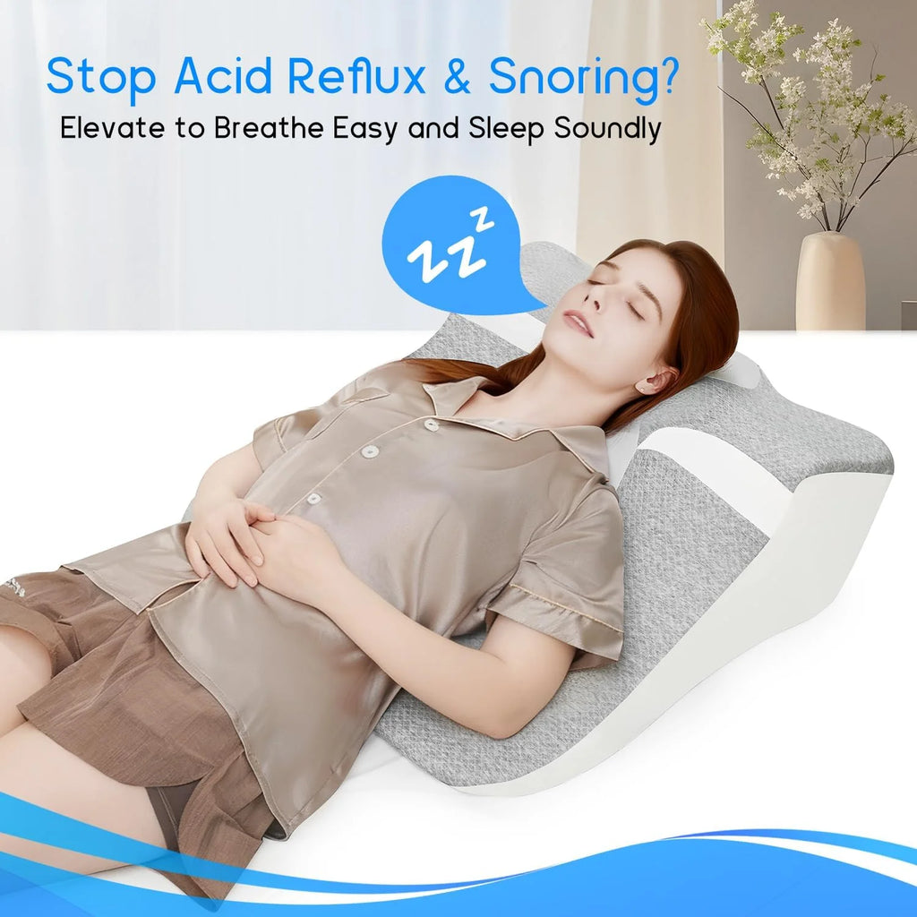 Bed Wedge Sleeping Pillows for Acid Reflux or Sleeping with New Prone Position Ergonomic Pillow for Reading, Couple Life