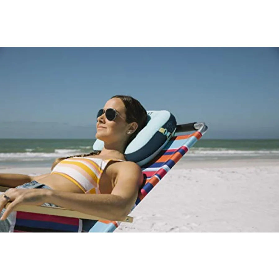 Beach Pillow Comfy Durable and Compact Stays Put on Windy Beaches with Patented Sand Pouch Inflatable Pillow for Beaches Pools