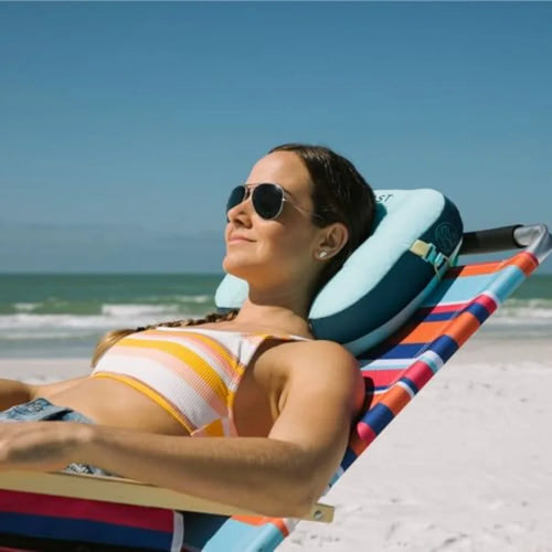 Beach Pillow Comfy Durable and Compact Stays Put on Windy Beaches with Patented Sand Pouch Inflatable Pillow for Beaches Pools